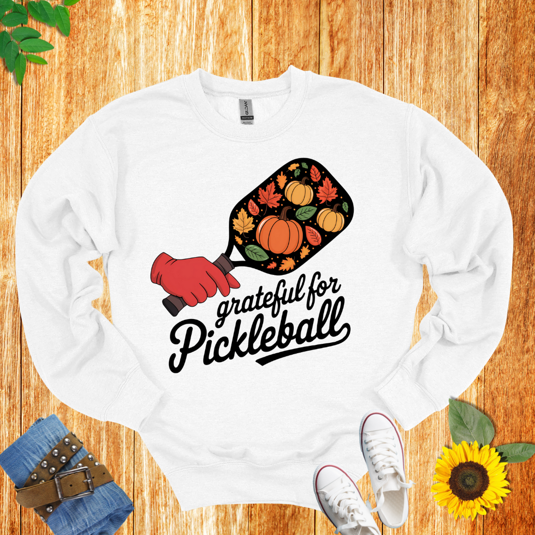 Grateful Pickleball Paddle Crewneck Sweatshirt