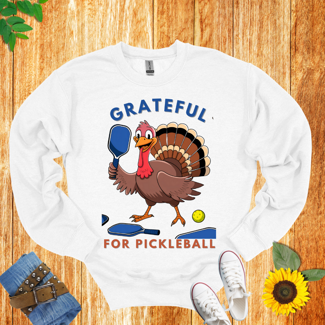 Grateful Turkey Pickleball Crewneck Sweatshirt