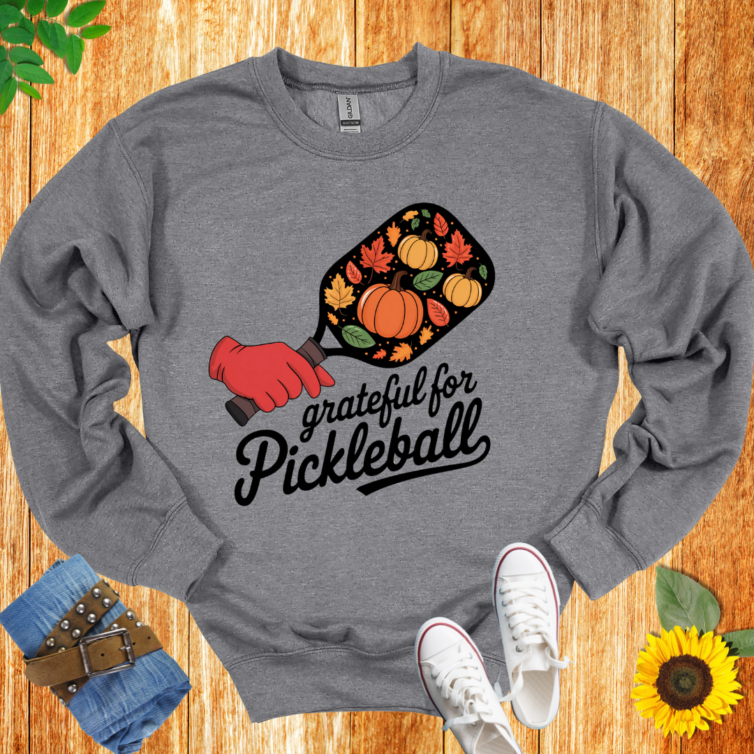 Grateful Pickleball Paddle Crewneck Sweatshirt