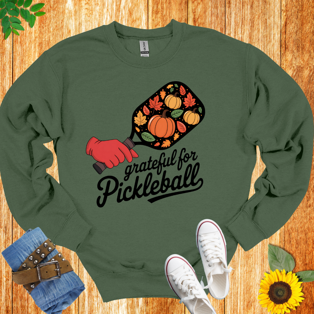 Grateful Pickleball Paddle Crewneck Sweatshirt