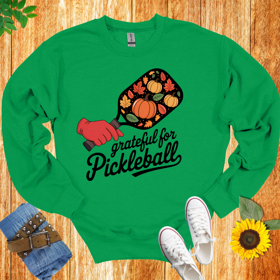 Grateful Pickleball Paddle Crewneck Sweatshirt