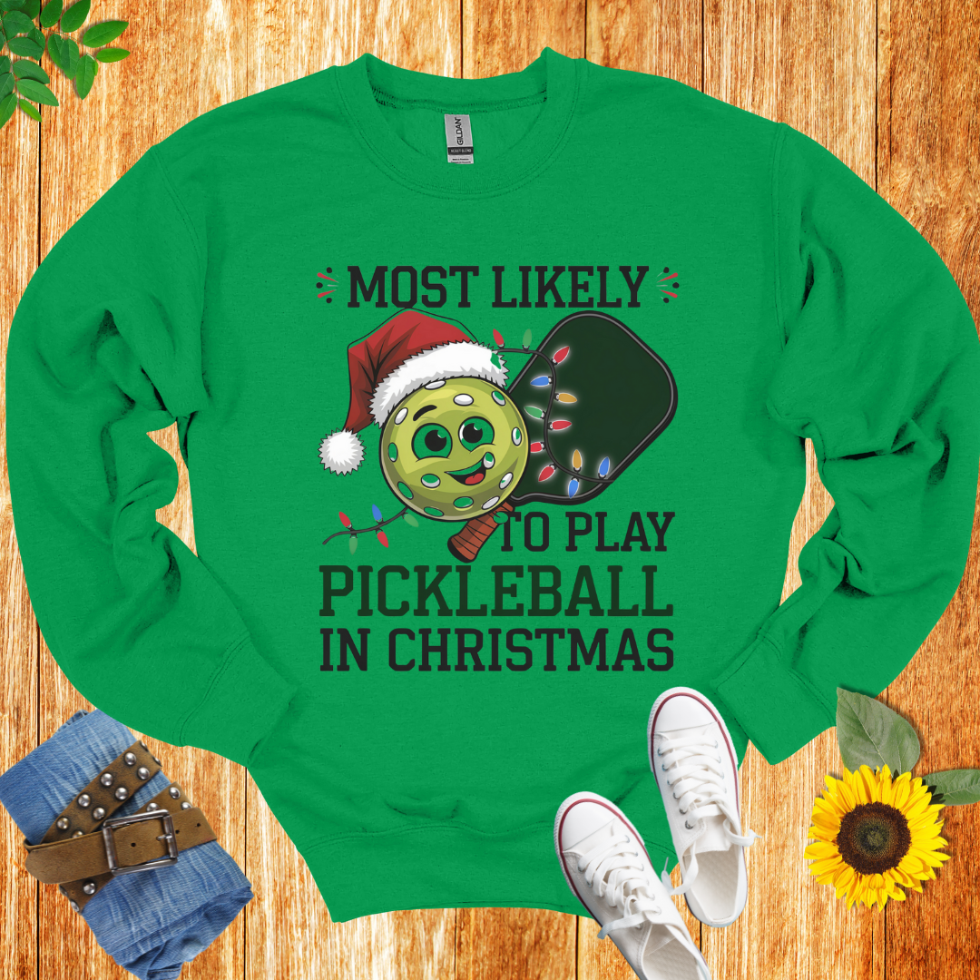Pickleball Chritsmas Crewneck Sweatshirt