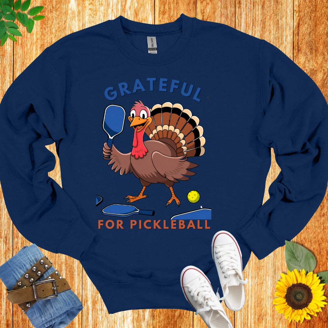 Grateful Turkey Pickleball Crewneck Sweatshirt