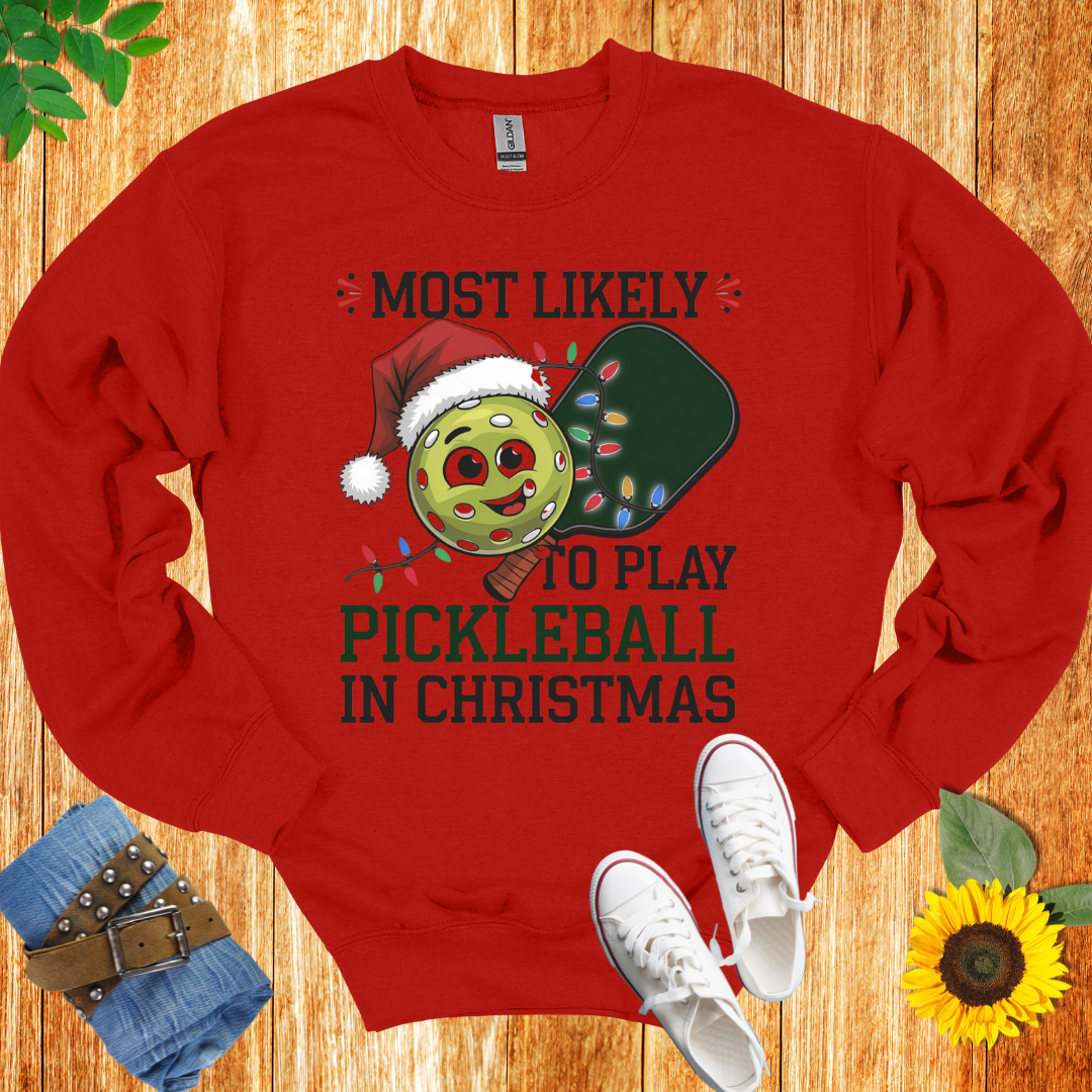 Pickleball Chritsmas Crewneck Sweatshirt