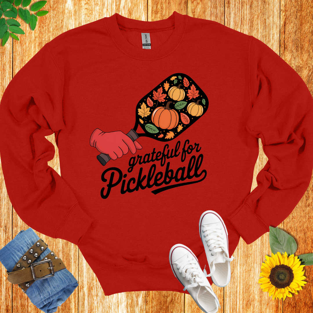 Grateful Pickleball Paddle Crewneck Sweatshirt