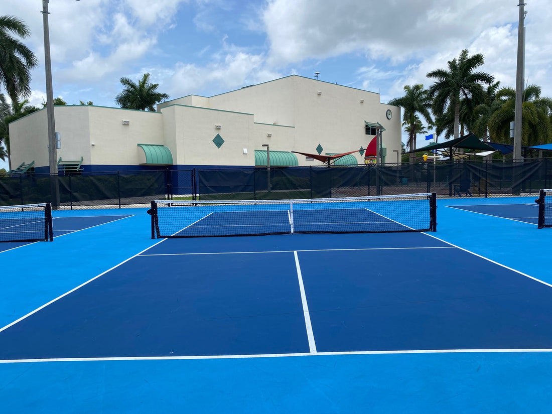 pickleball court, front view, 