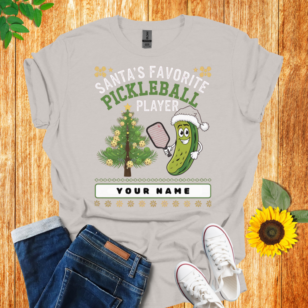 Personalized Santa's Favorite Pickleball T-Shirt