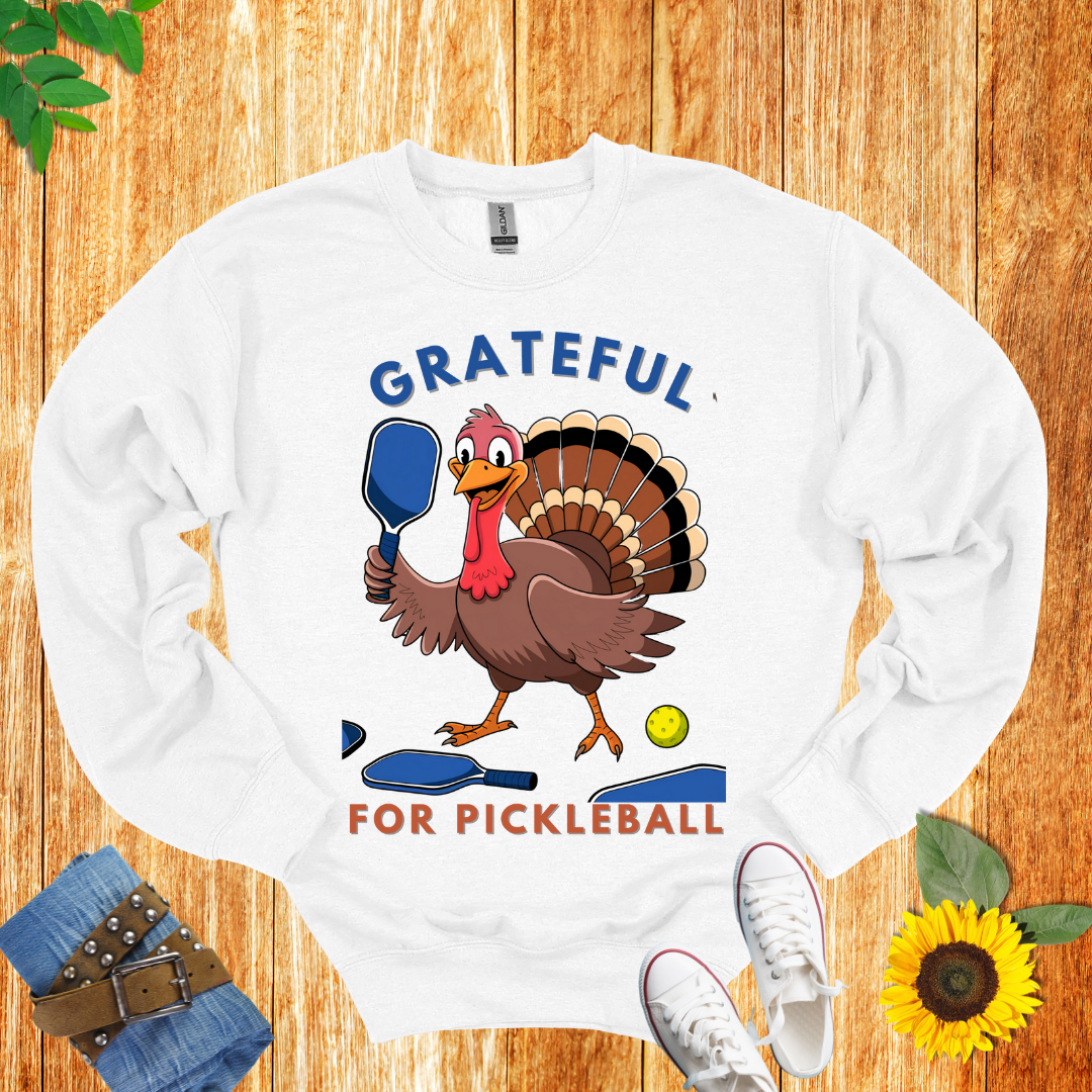 Grateful Turkey Pickleball  Crewneck Sweatshirt