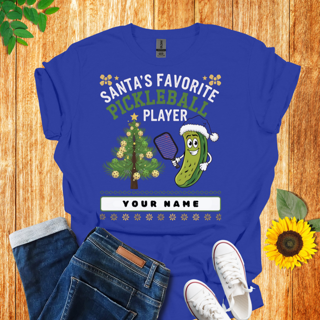 Personalized Santa's Favorite Pickleball T-Shirt