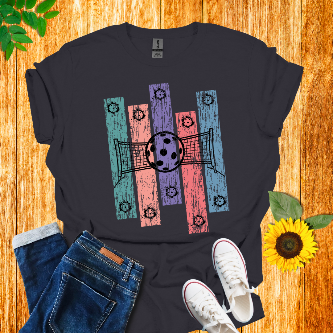 Vintage Retro Pickleball Court T-Shirt