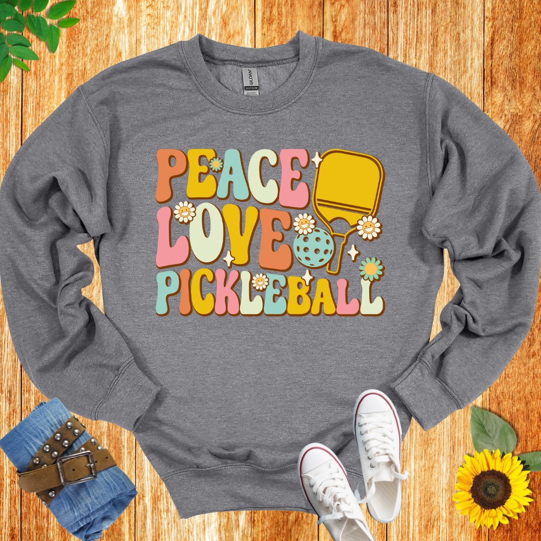 Peace, Love And Pickleball Crewneck Sweatshirt