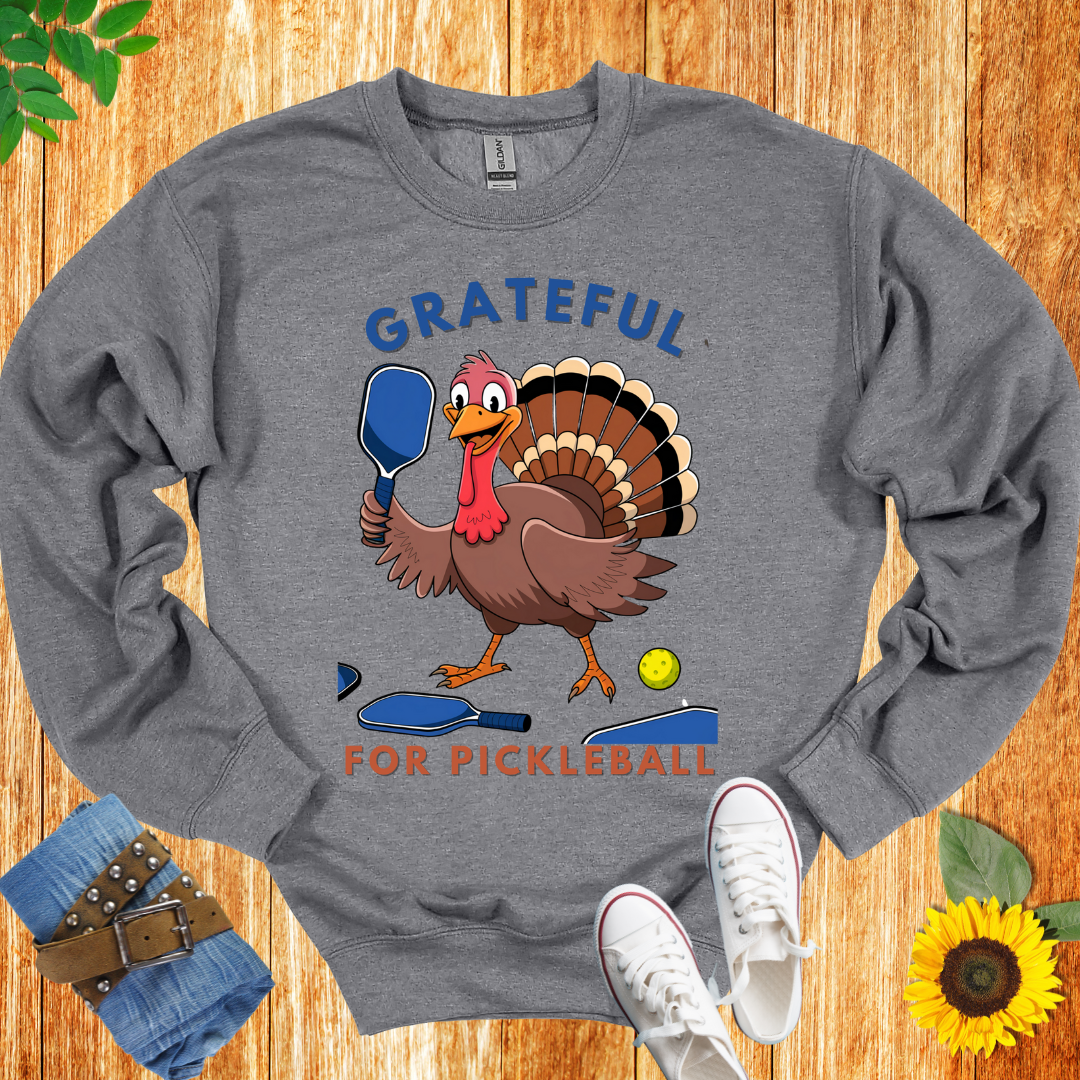 Grateful Turkey Pickleball  Crewneck Sweatshirt