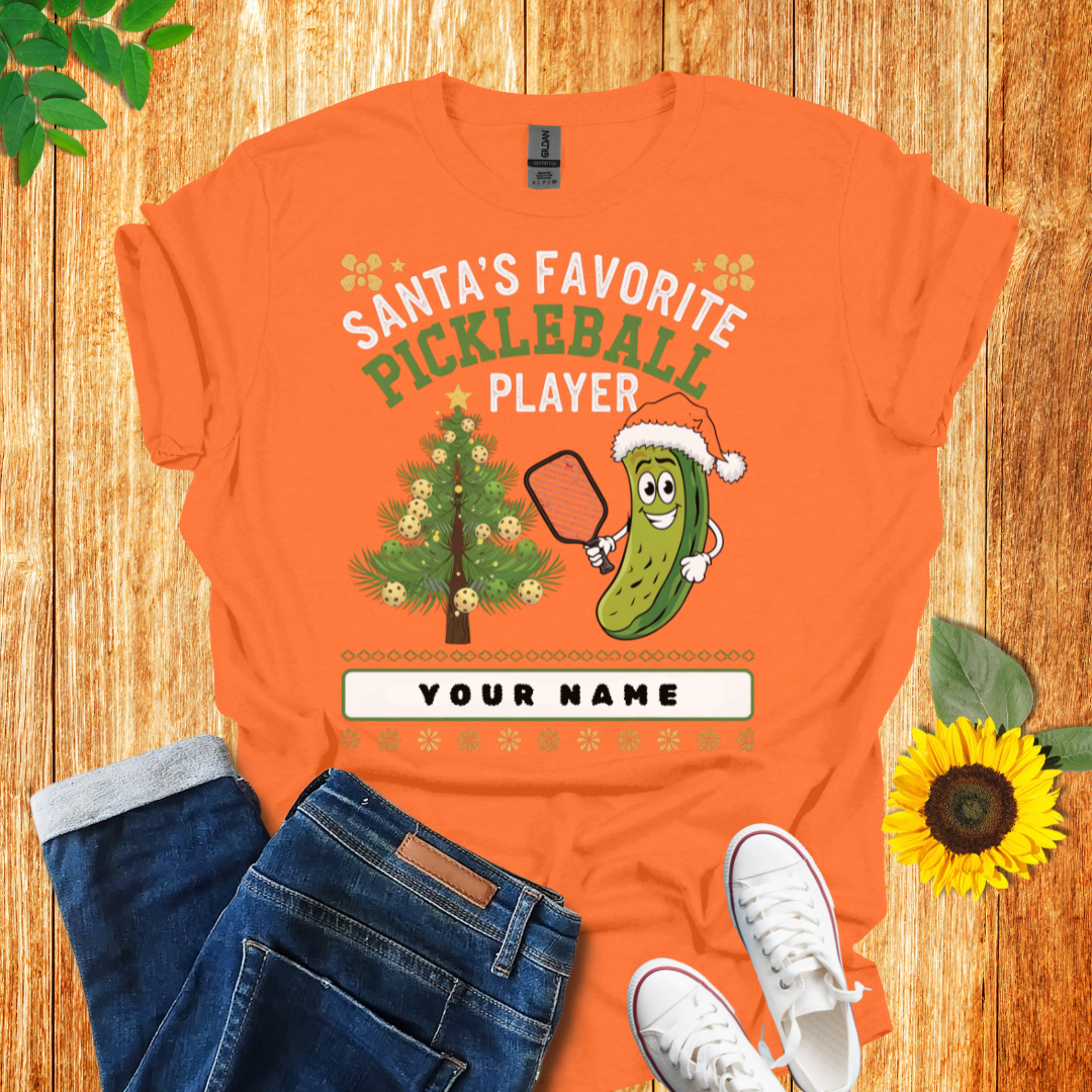 Personalized Santa's Favorite Pickleball T-Shirt