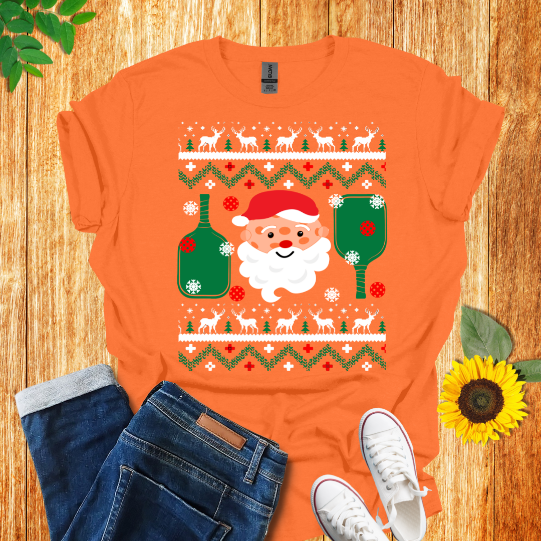 Santa Reindeer Pickleball Unisex T-Shirt