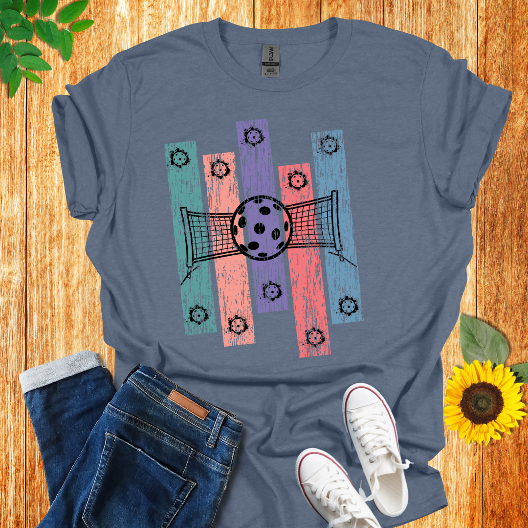 Vintage Retro Pickleball Court T-Shirt