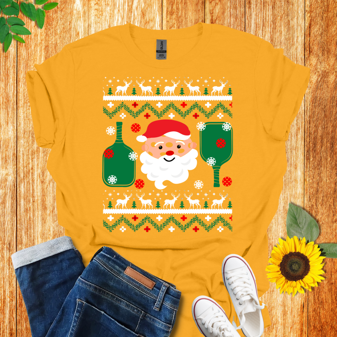 Santa Reindeer Pickleball Unisex T-Shirt