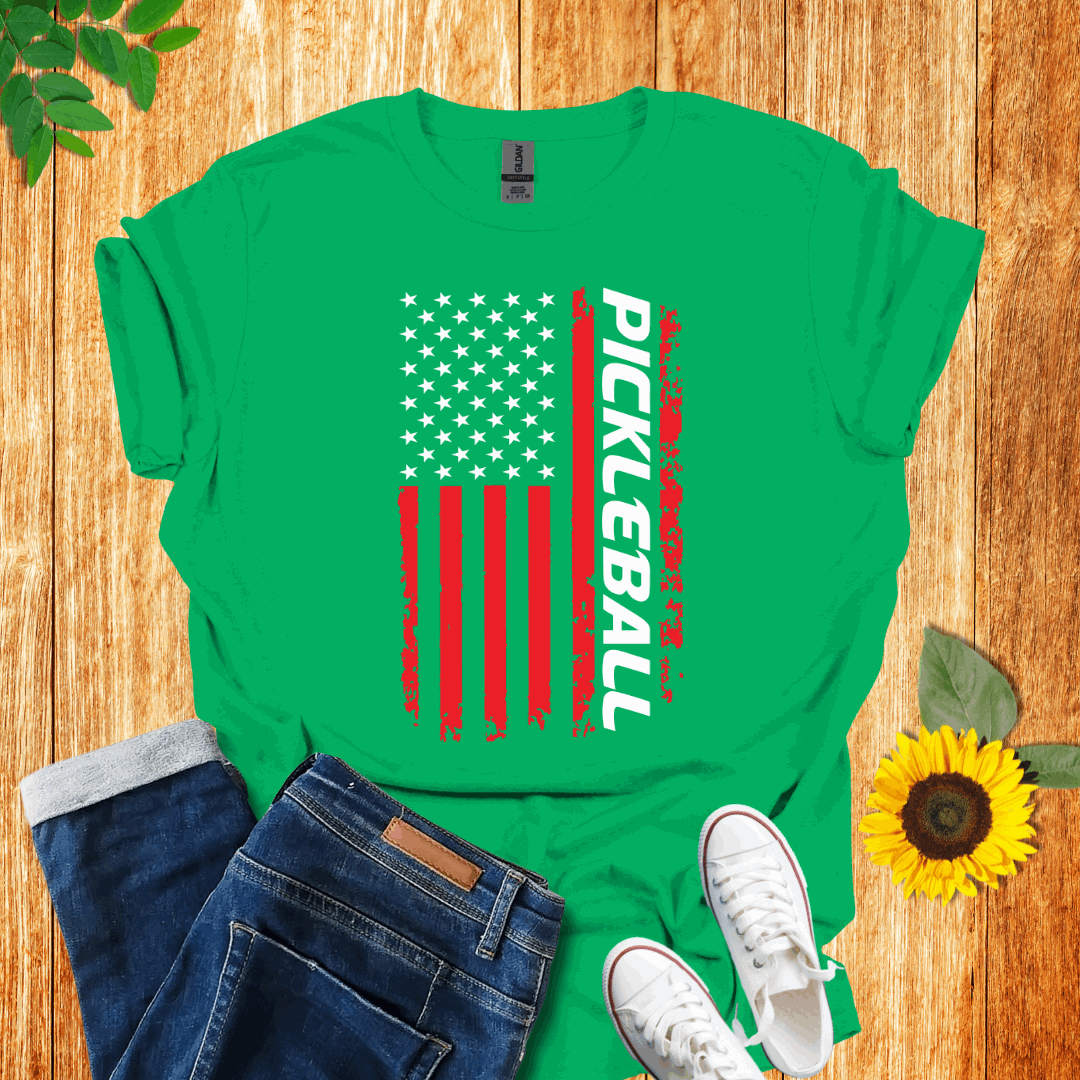 American Red - White Flag Pickleball T-Shirt