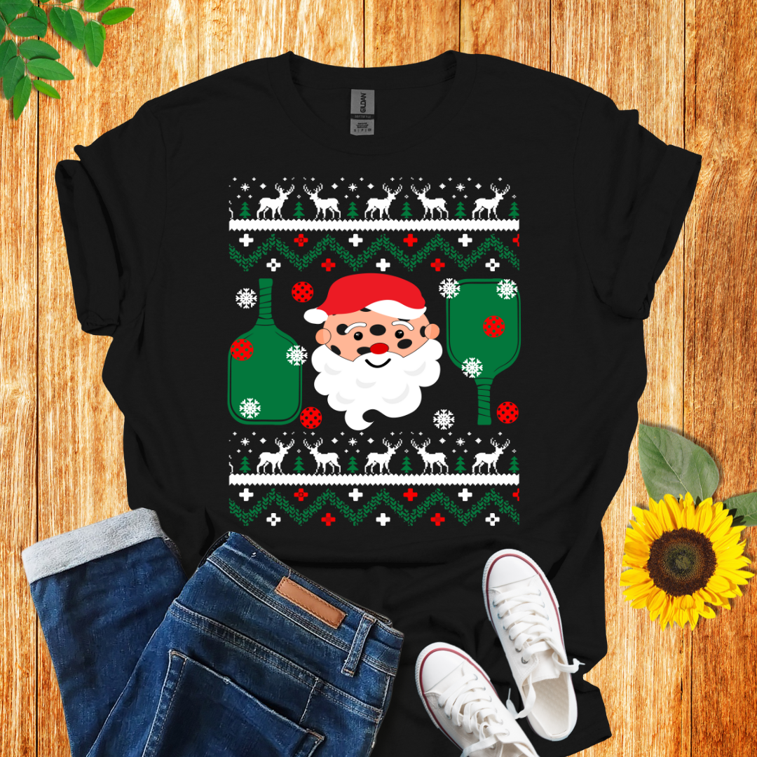 Santa Reindeer Pickleball Unisex T-Shirt