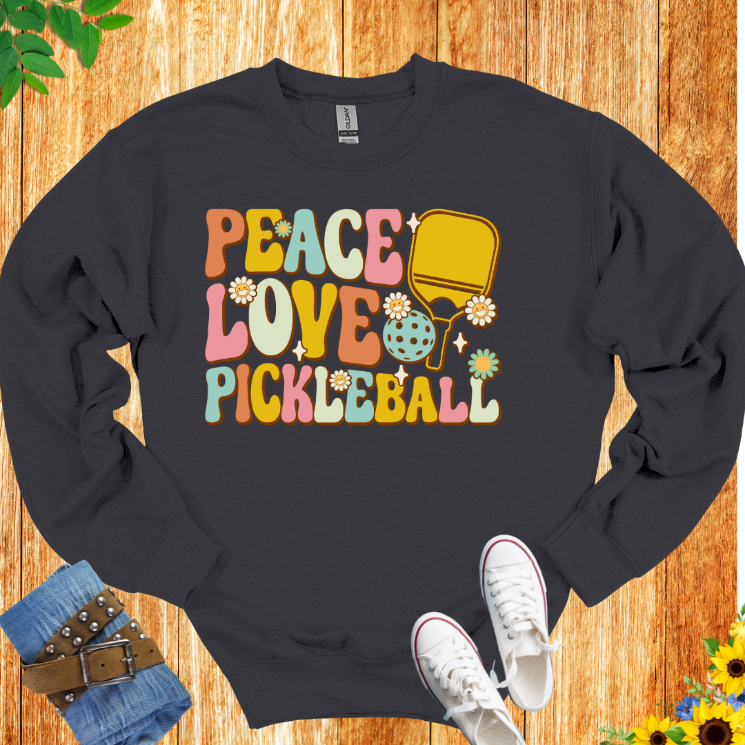 Peace, Love And Pickleball Crewneck Sweatshirt