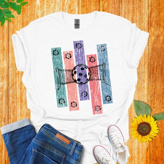 Vintage Retro Pickleball Court T-Shirt