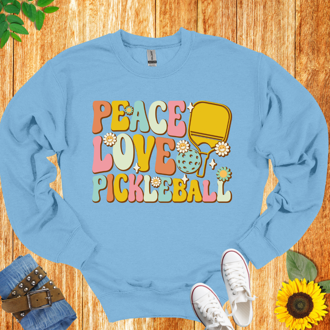 Peace, Love And Pickleball Crewneck Sweatshirt