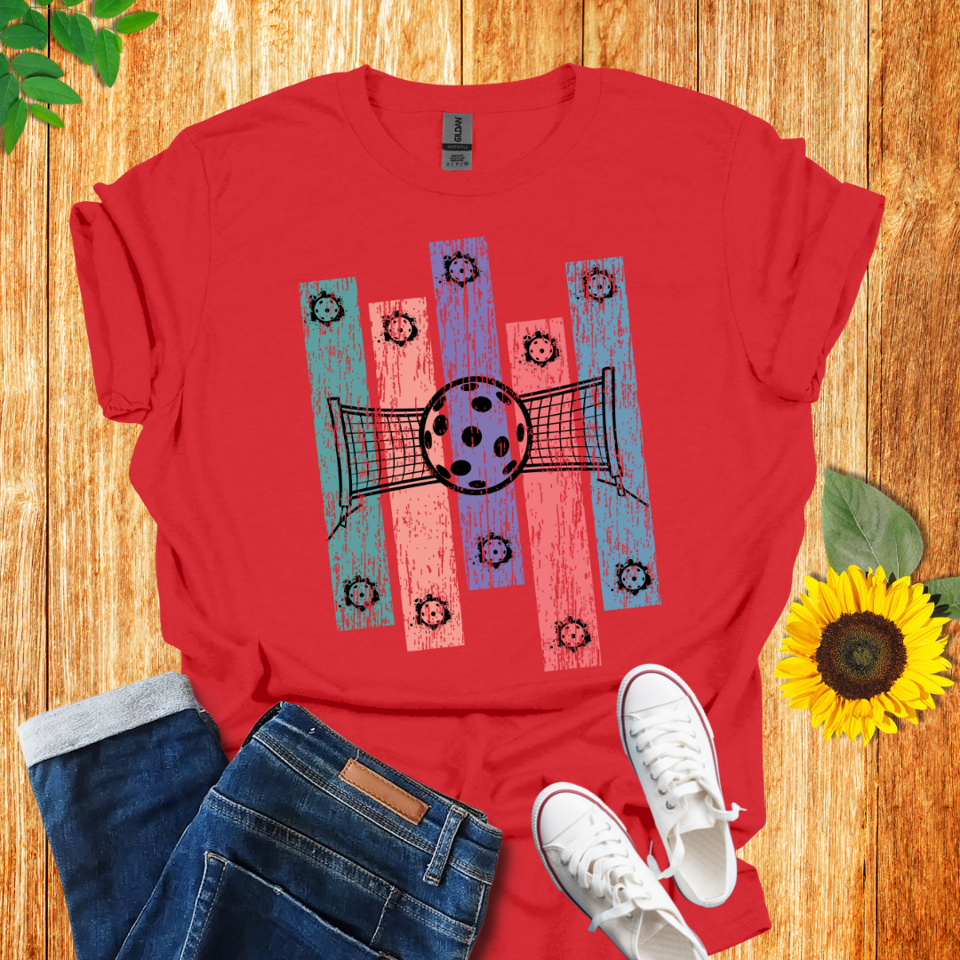 Vintage Retro Pickleball Court T-Shirt
