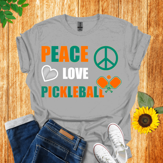 Peace Love  Pickleball T-Shirt