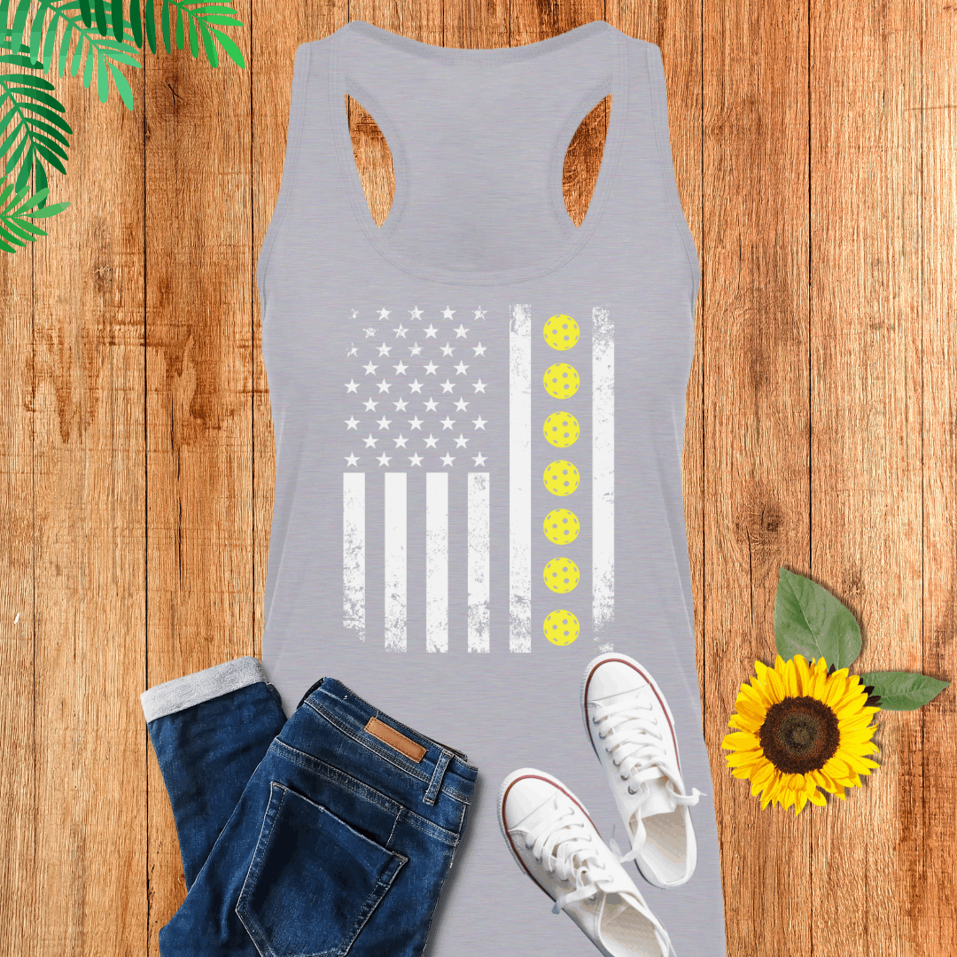 American Yellow Pickleball Flag Tank Top