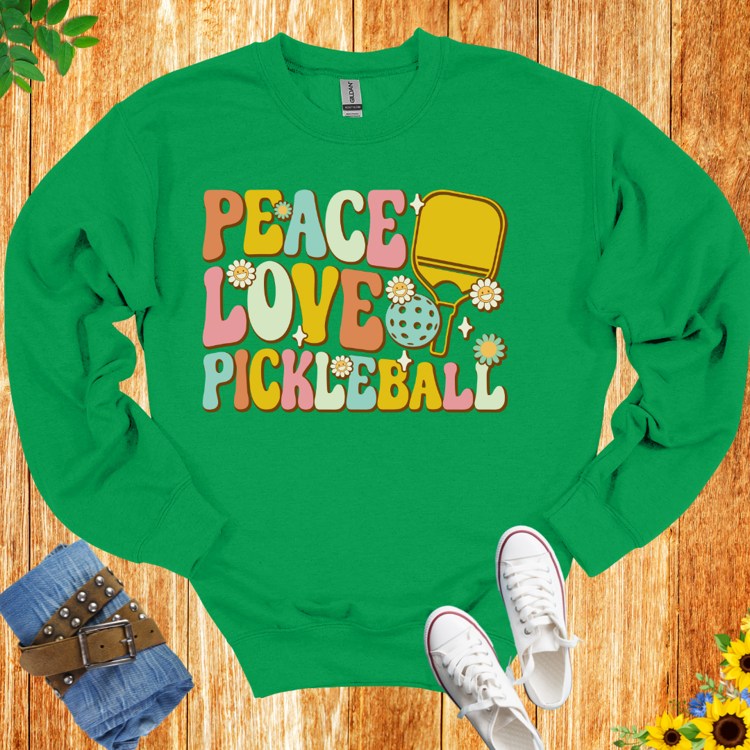 Peace, Love And Pickleball Crewneck Sweatshirt