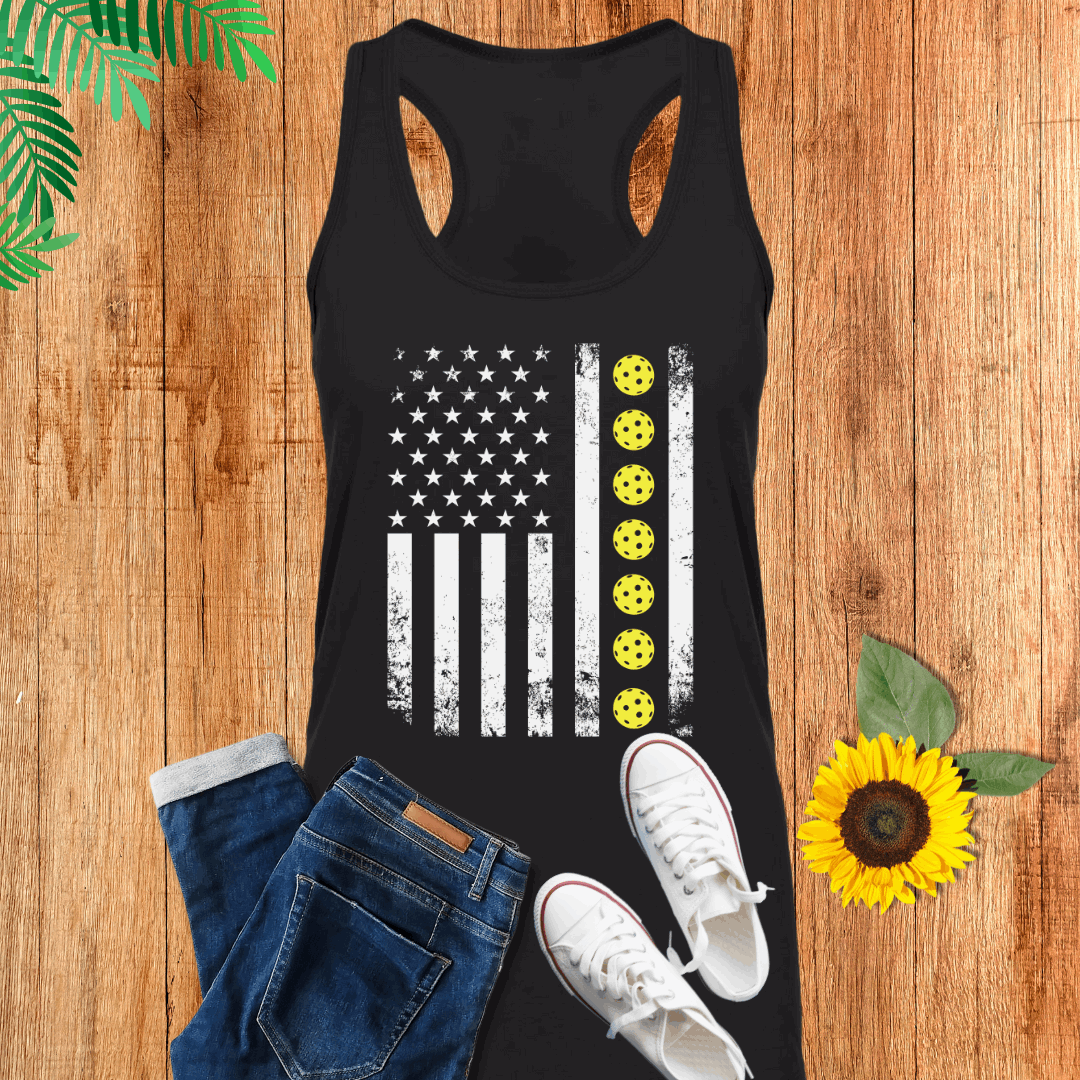 American Yellow Pickleball Flag Tank Top