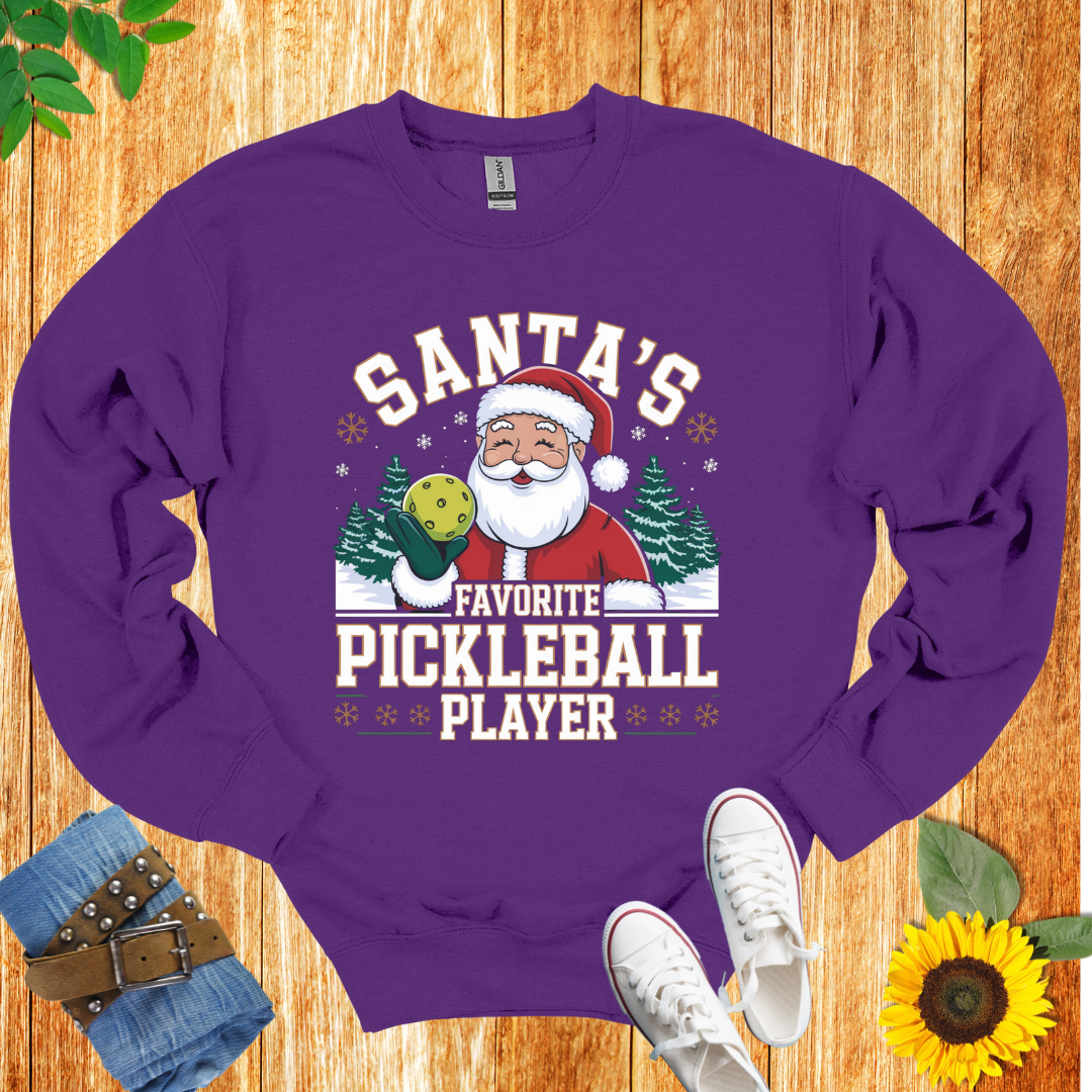 Santa's Pickleball Player Crewneck Sweatshirt