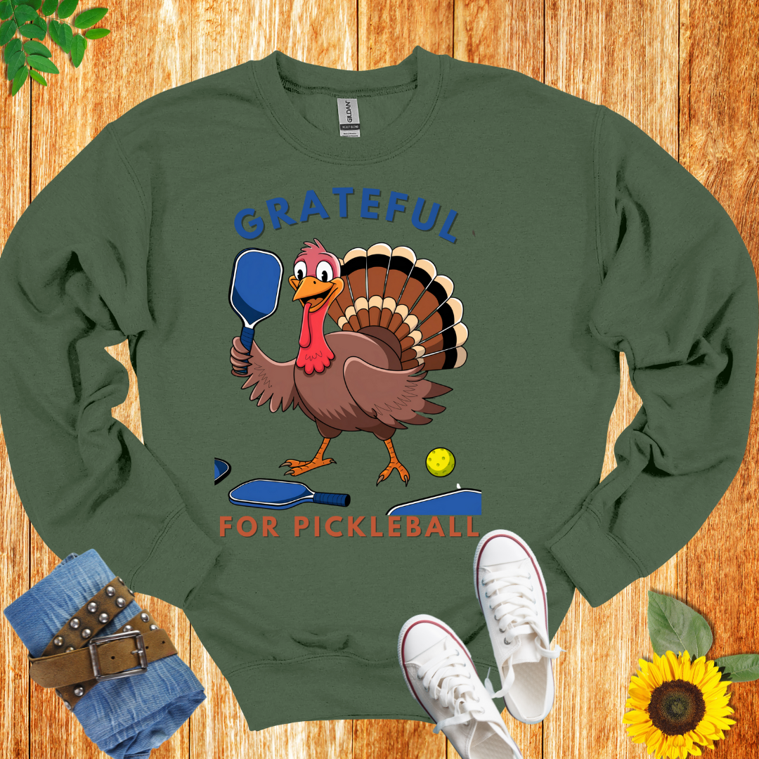 Grateful Turkey Pickleball  Crewneck Sweatshirt