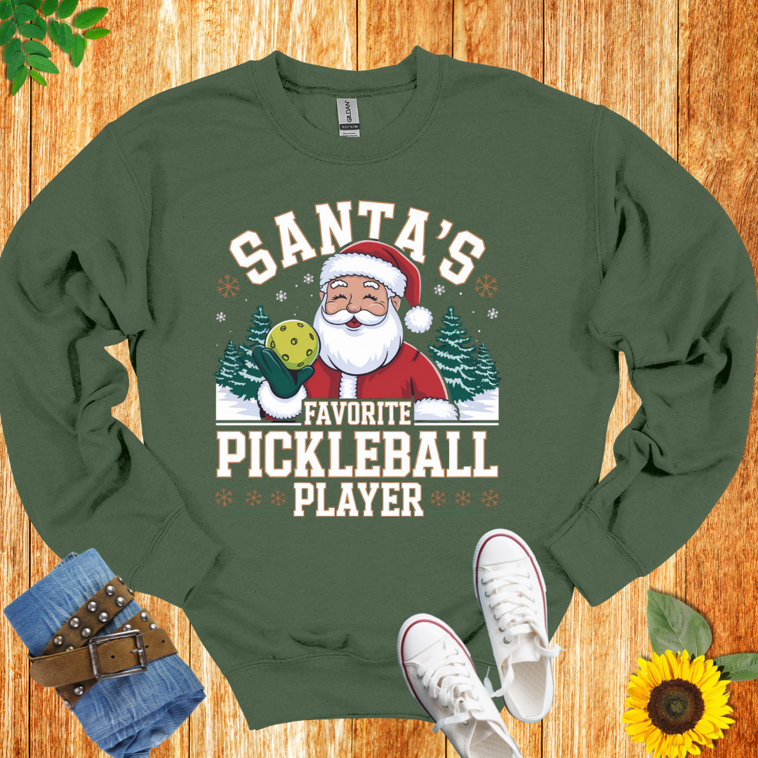 Santa's Pickleball Player Crewneck Sweatshirt