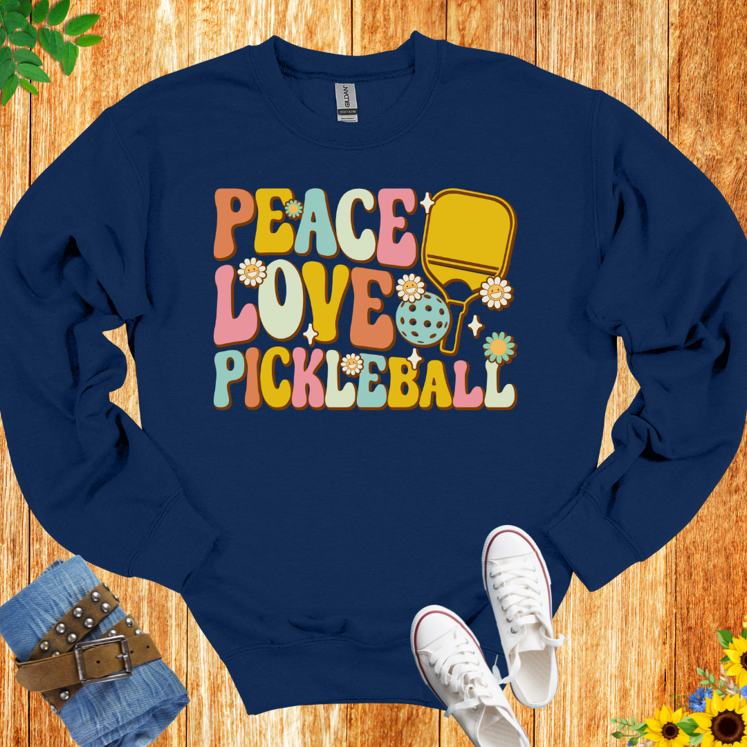 Peace, Love And Pickleball Crewneck Sweatshirt