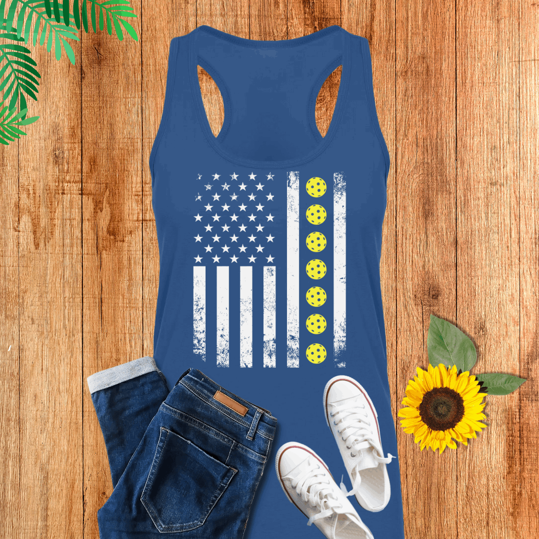 American Yellow Pickleball Flag Tank Top