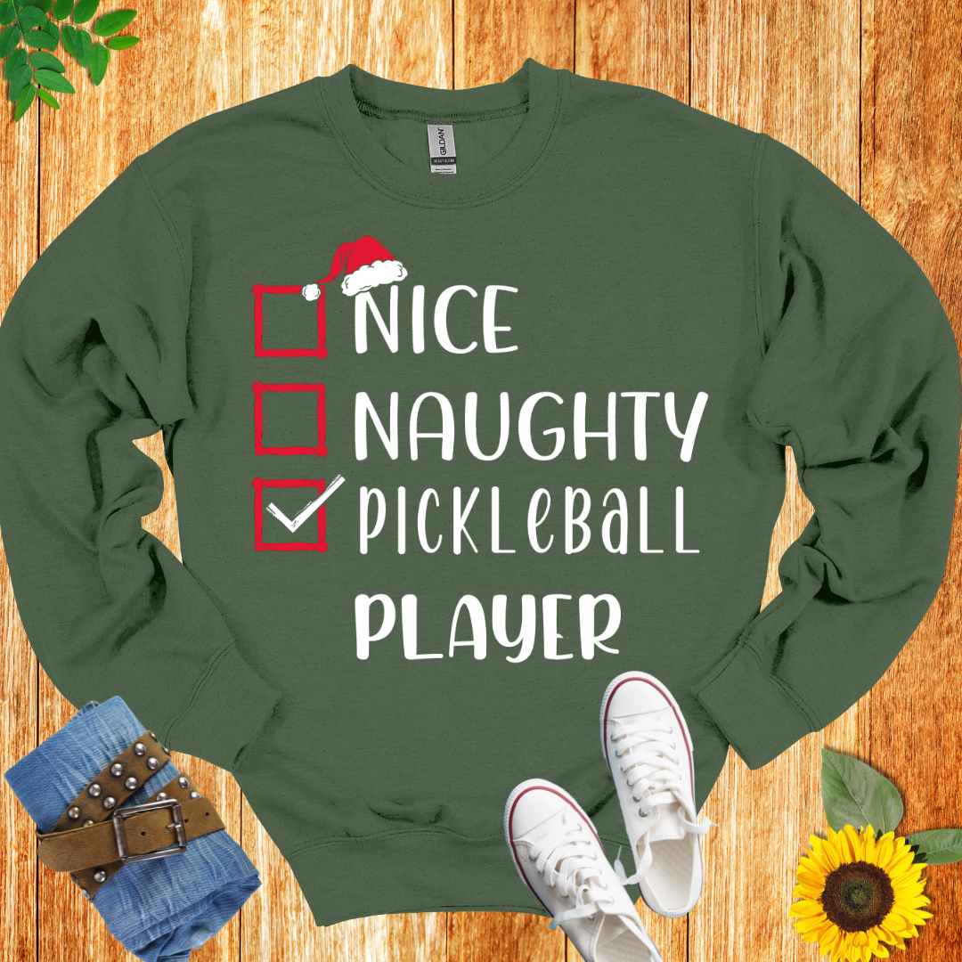 Nice Naughty Pickleball Player Unisex  Crewneck Sweatshirt