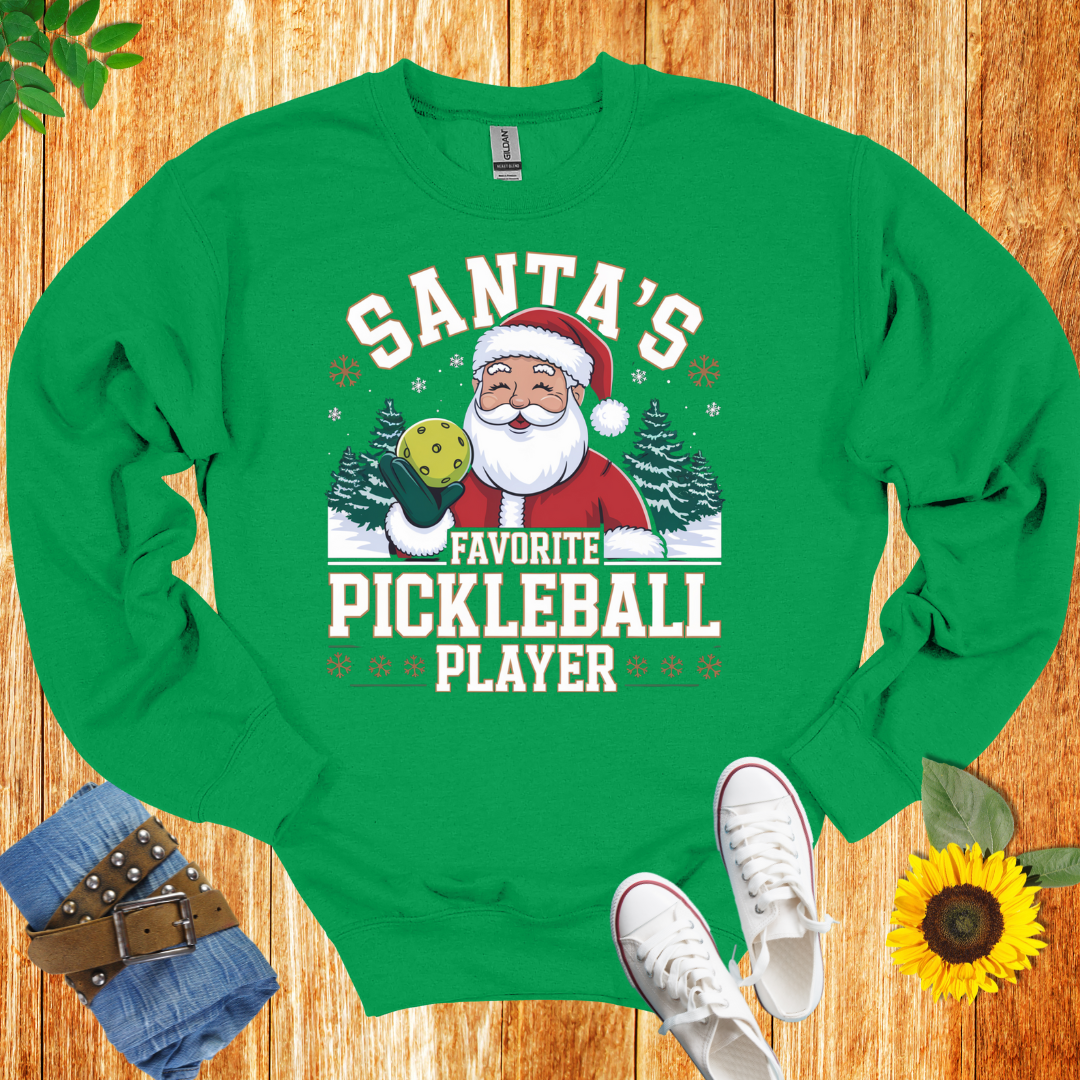 Santa's Pickleball Player Crewneck Sweatshirt