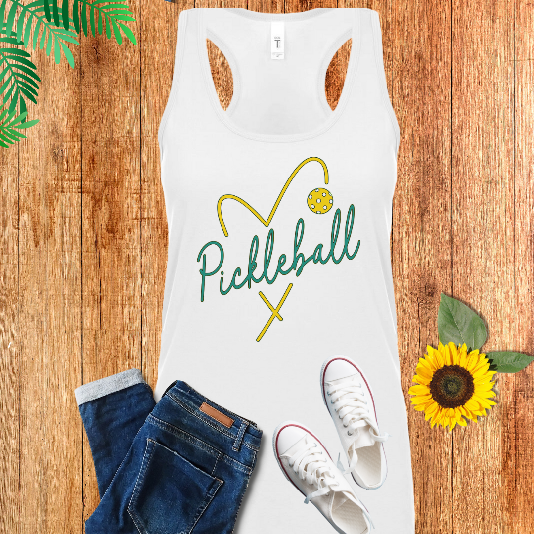 Pickleball Heart Tank Top