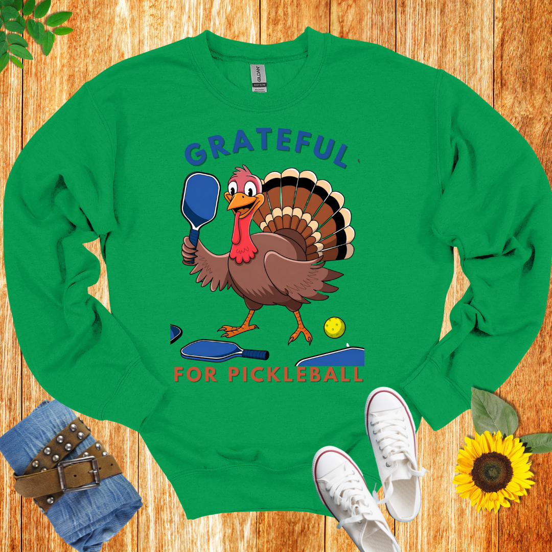 Grateful Turkey Pickleball  Crewneck Sweatshirt