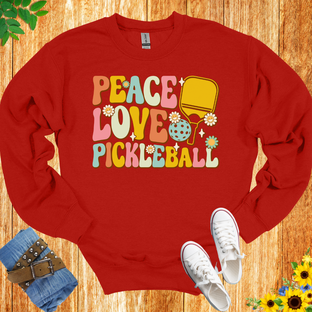 Peace, Love And Pickleball Crewneck Sweatshirt