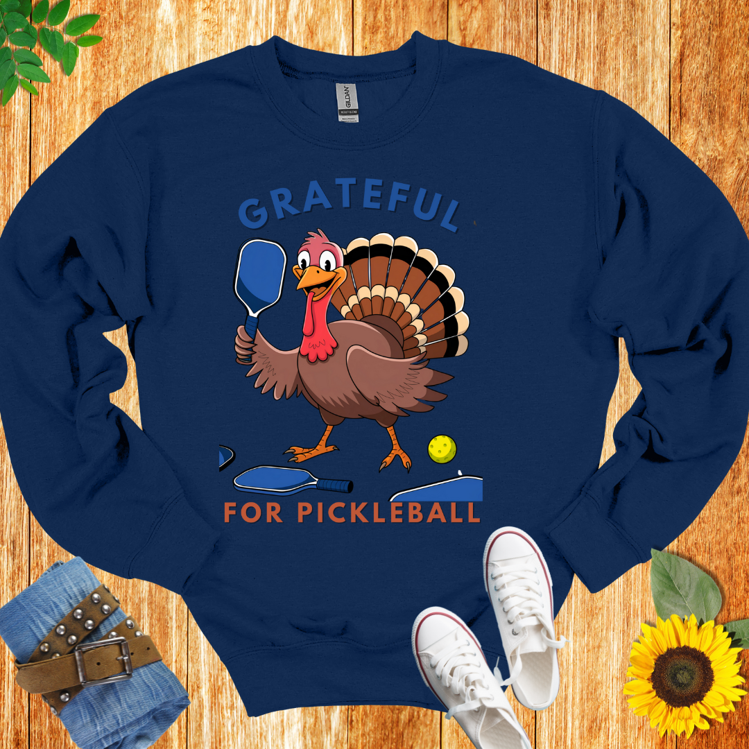 Grateful Turkey Pickleball  Crewneck Sweatshirt