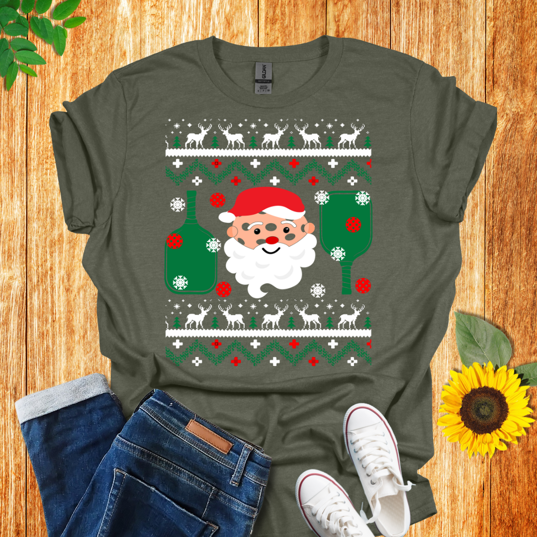 Santa Reindeer Pickleball Unisex T-Shirt