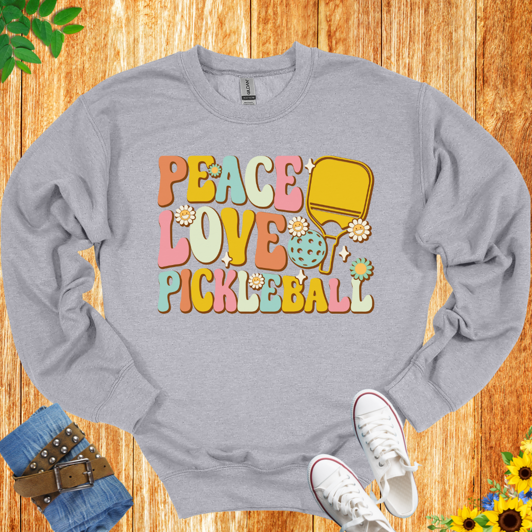 Peace, Love And Pickleball Crewneck Sweatshirt