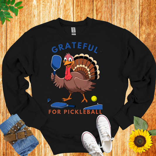 Grateful Turkey Pickleball  Crewneck Sweatshirt