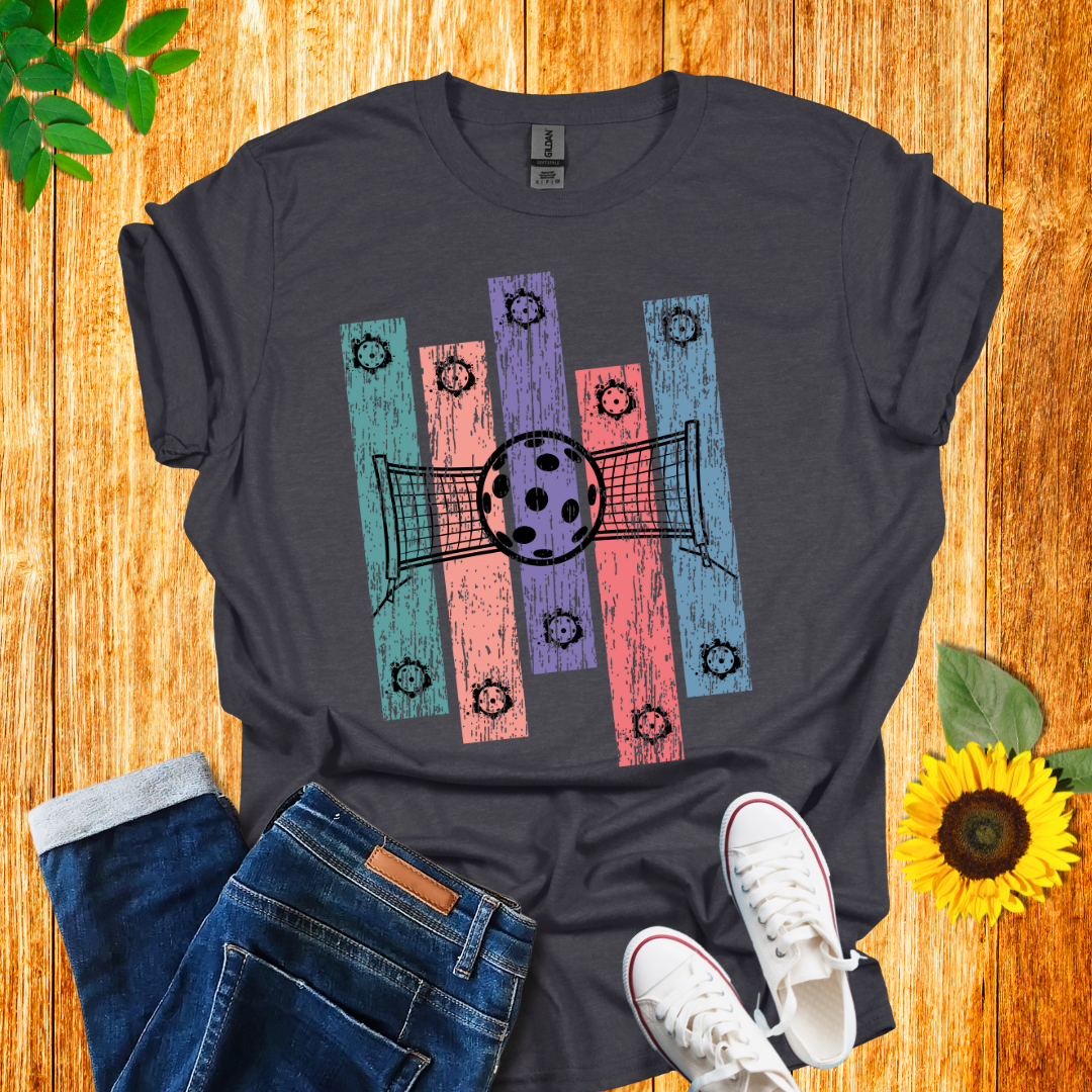 Vintage Retro Pickleball Court T-Shirt