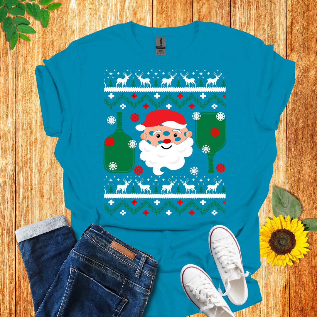 Santa Reindeer Pickleball Unisex T-Shirt