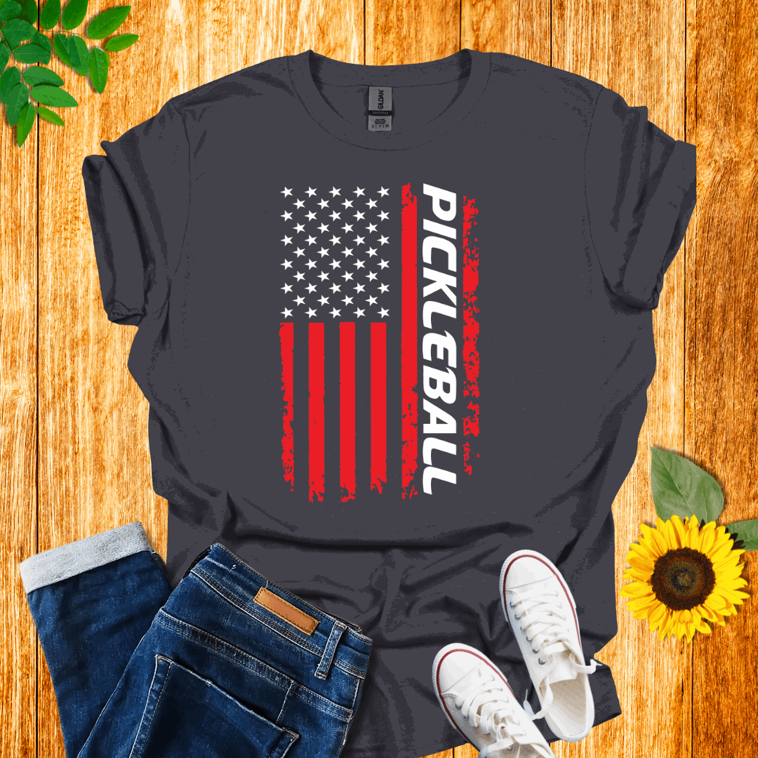 American Red - White Flag Pickleball T-Shirt