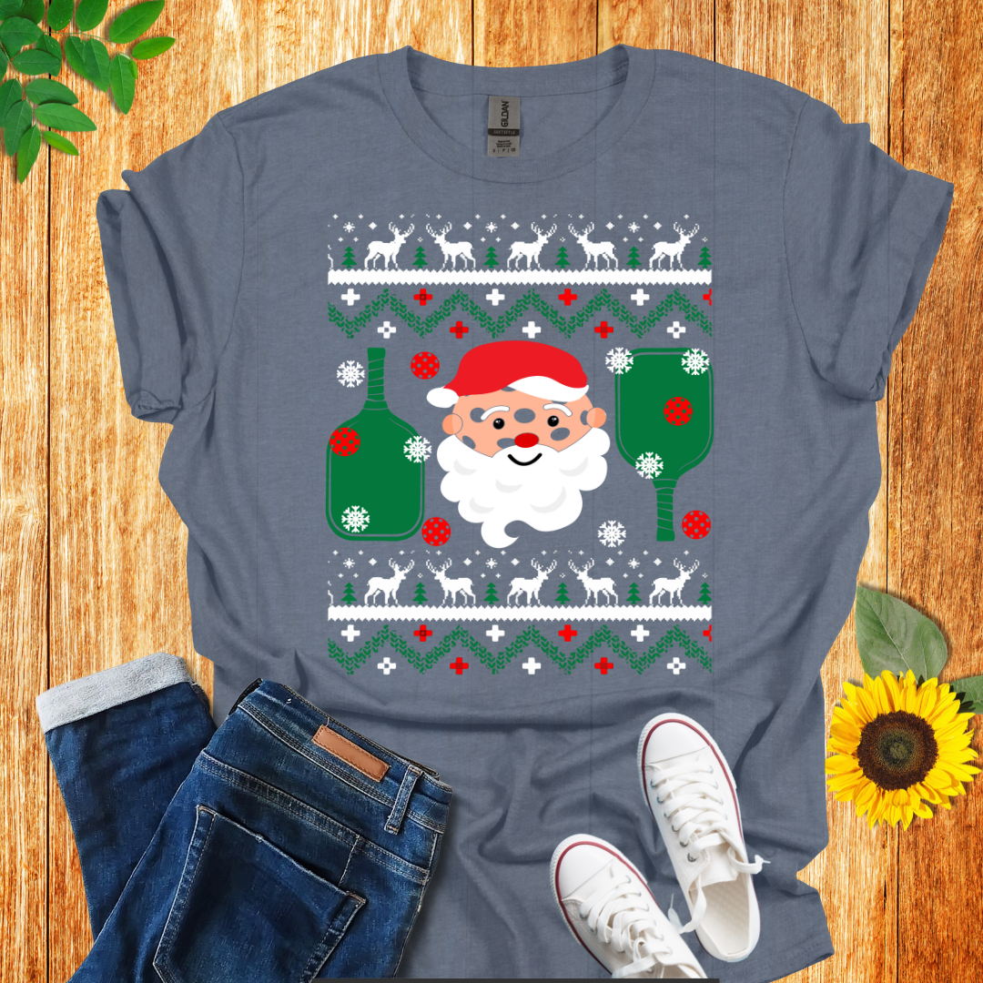 Santa Reindeer Pickleball Unisex T-Shirt