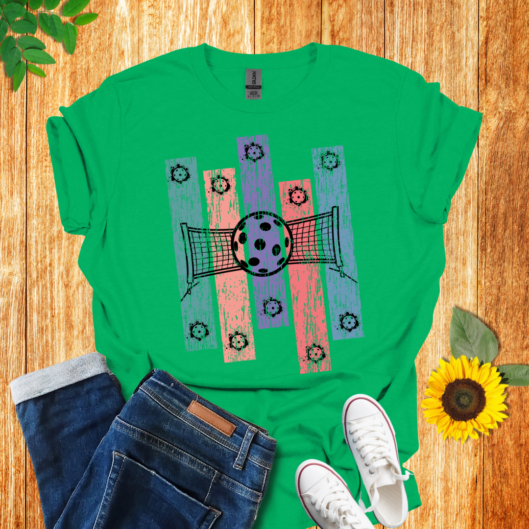 Vintage Retro Pickleball Court T-Shirt